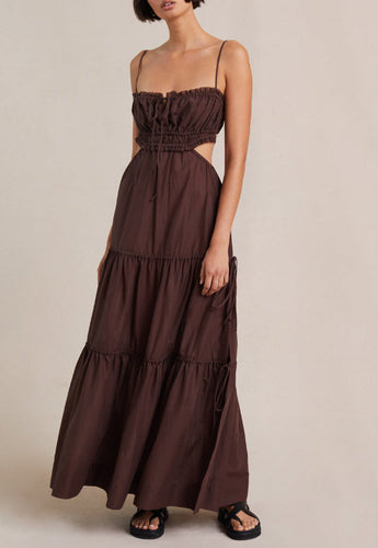 Bec and Bridge Alexandra Tie Maxi Dress Brown Sz 8