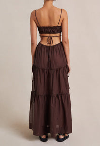 Bec and Bridge Alexandra Tie Maxi Dress Brown Sz 8